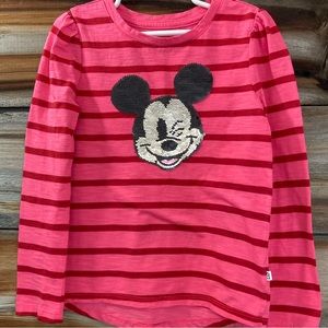 Gap Disney small girls sequin long sleeve Mickey Mouse shirt